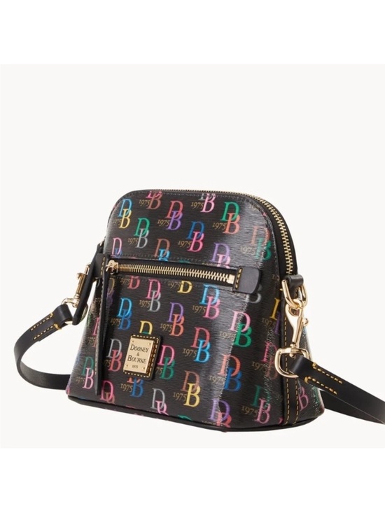 Dooney & Bourke Handbags - Dooney & Bourke Black Multicolor DB Logo Crossbody